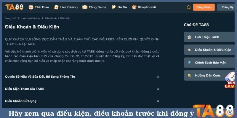 Hãy xem qua điều kiện, điều khoản trước khi đồng ý