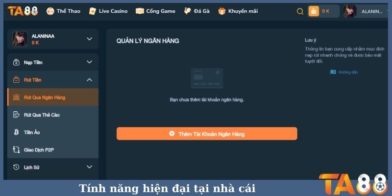 Tính năng hiện đại tại nhà cái